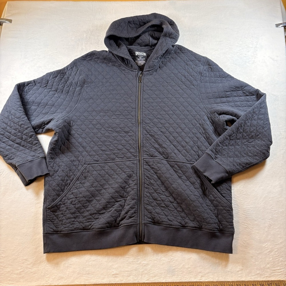 Duluth Trading Men's Powderhorn Full Zip Hoodie Quilted 3XL XXXL Navy Blue
